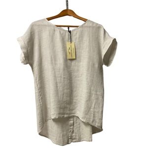 Terzo Millennio NWT Blouse Top Womens Size S 100% Linen Made In Italy